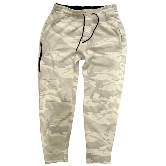 Abercrombie & Fitch Women’s Jogger Pants XS Beige Camo Print Pockets Lounge Chic - Picture 1 of 7